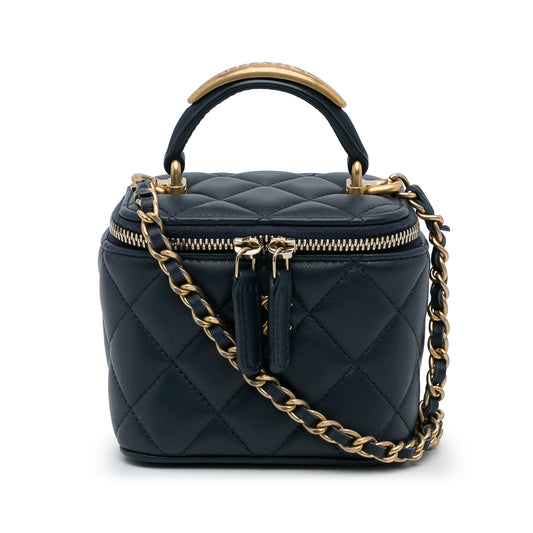 Chanel Small Lambskin Top Handle Vanity Bag