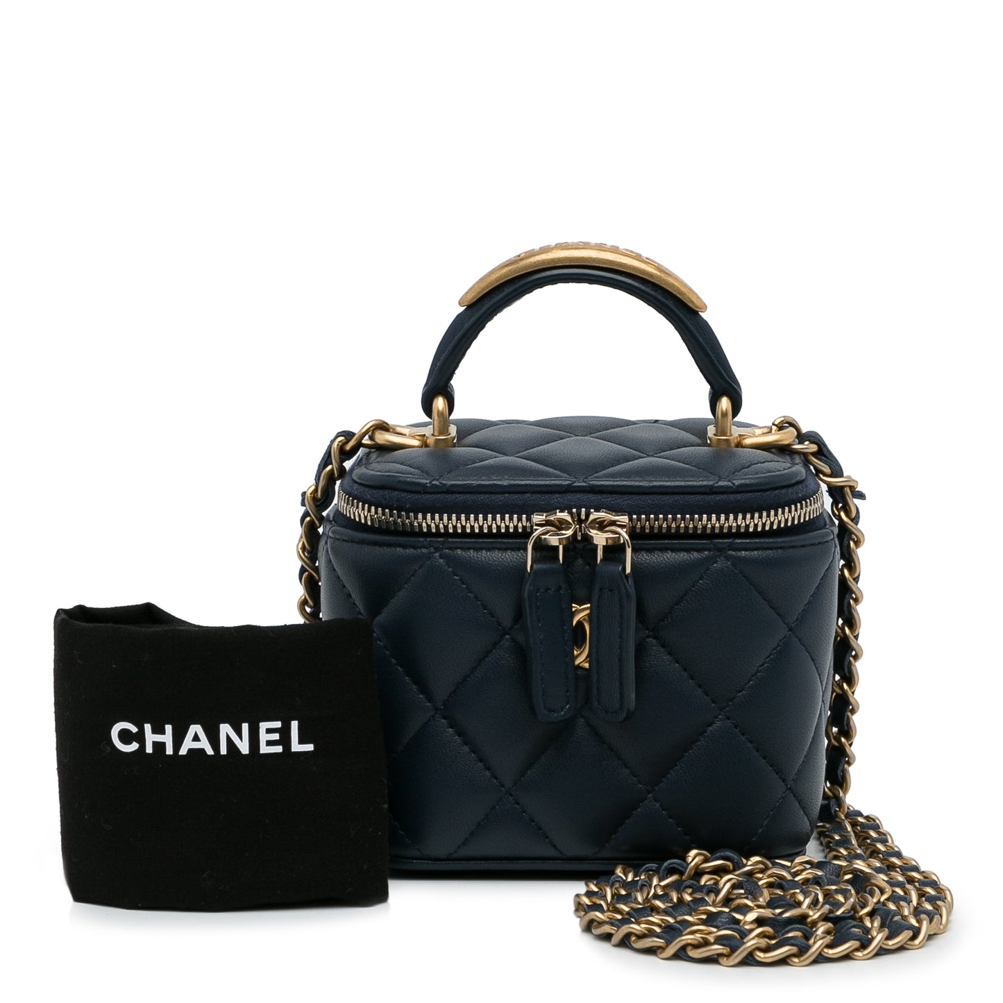 Chanel Small Lambskin Top Handle Vanity Bag