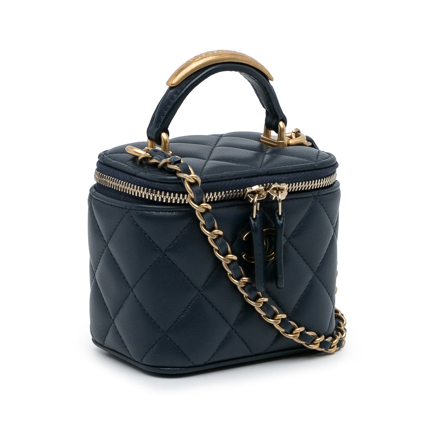 Chanel Small Lambskin Top Handle Vanity Bag