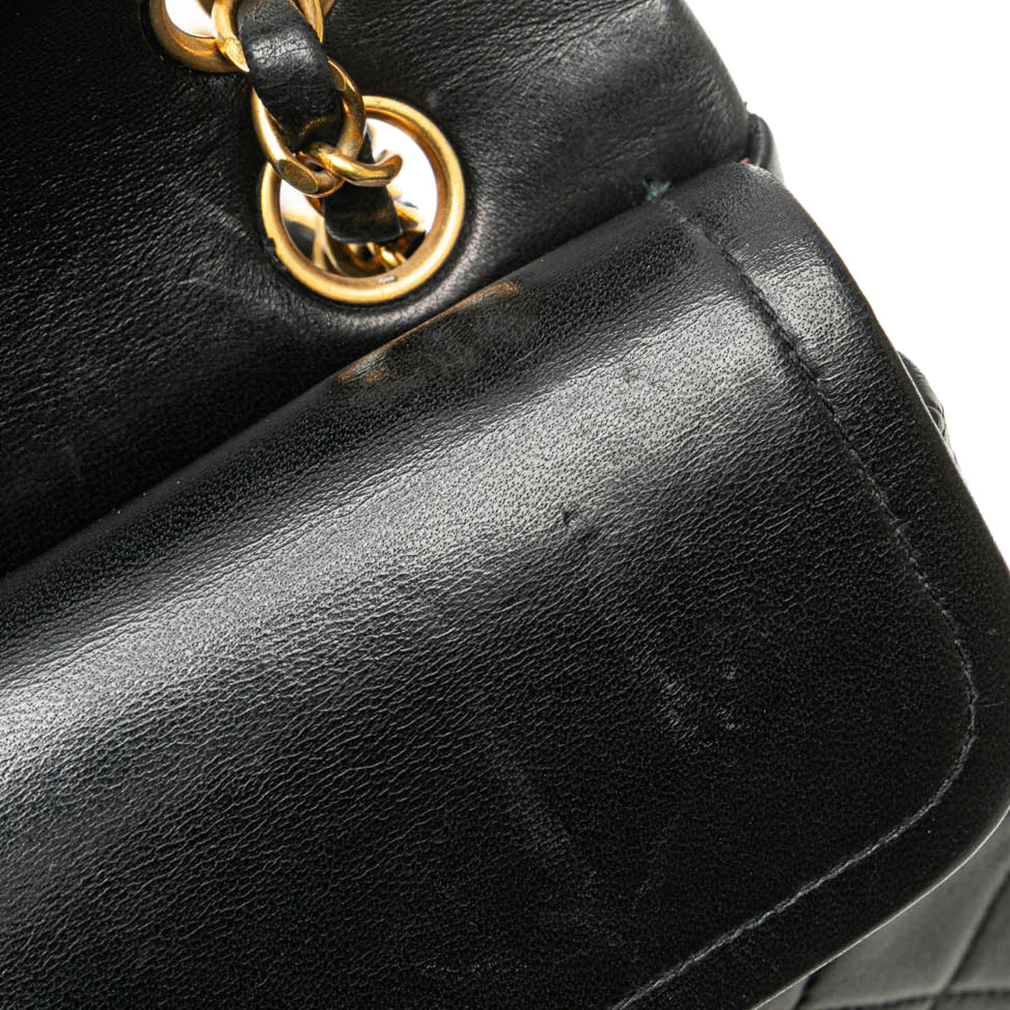 90s Chanel Black Lambskin Small Double Flap Bag 24k GHW