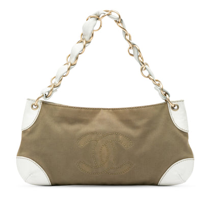 Vintage Chanel Canvas Olsen Shoulder Bag