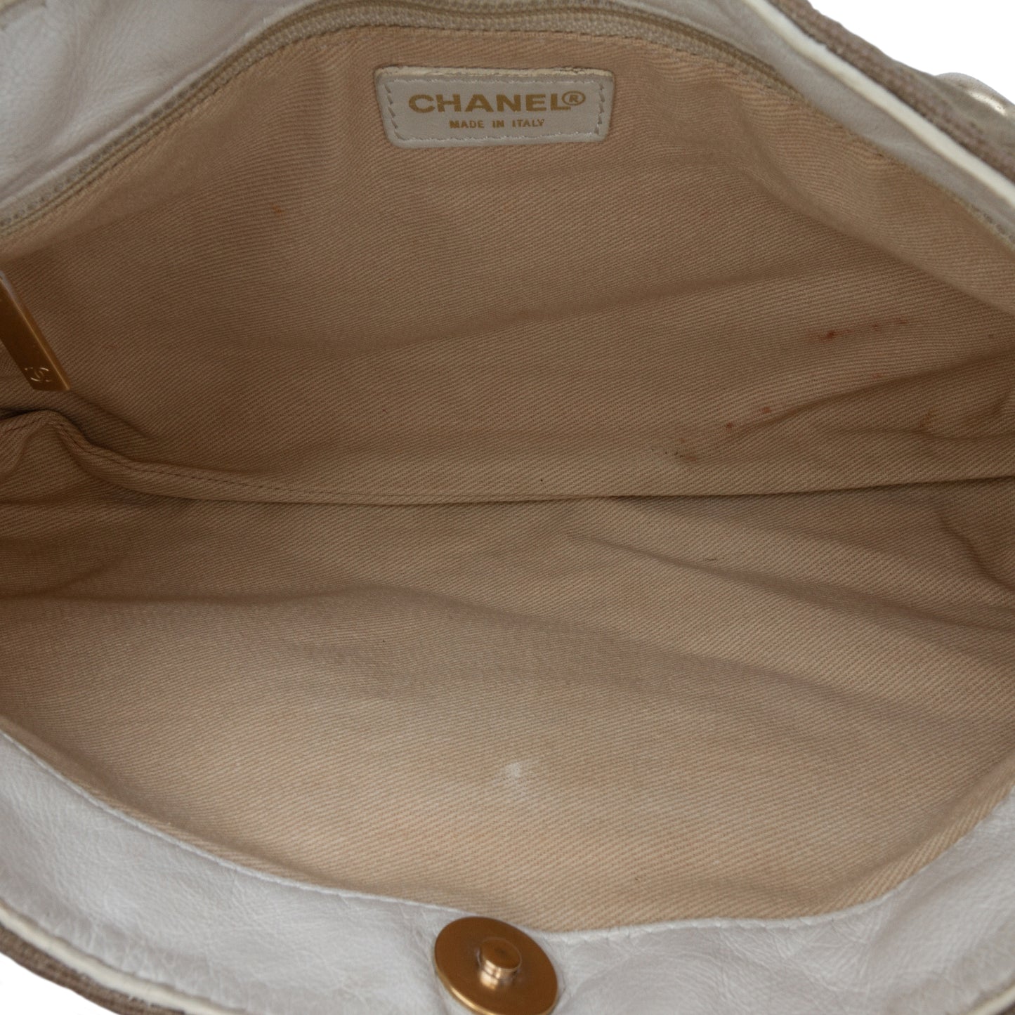 Vintage Chanel Canvas Olsen Shoulder Bag