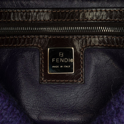 2000s Vintage Fendi Mini Knitted Wool Appliques Baguette