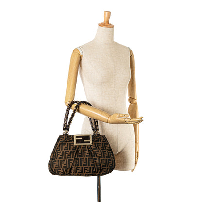 Vintage Fendi Small Zucca Canvas Mia Chain Tote