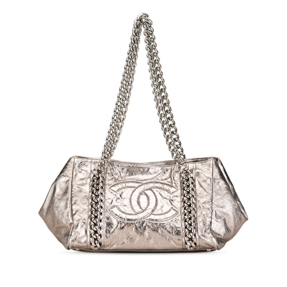 2000s Chanel Medium Metallic Calfskin Chain Tote