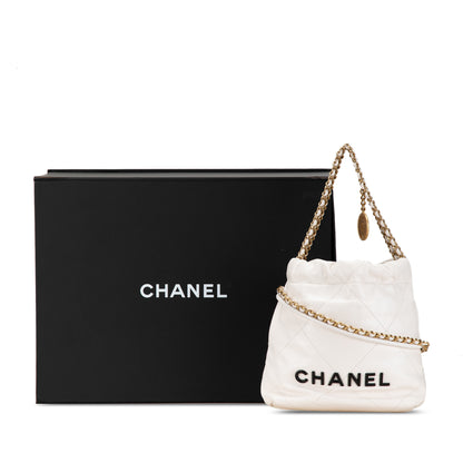 Chanel Mini Shiny Calfskin 22 Hobo