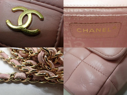 Vintage Chanel Pink Lambskin Quilted Mini Chocolate Bar Camellia Flap