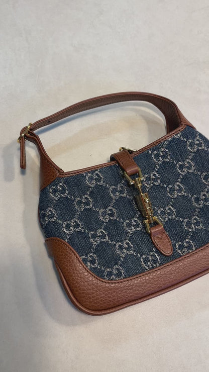 RARE Gucci Jackie 1961 Mini Denim GG Monogram